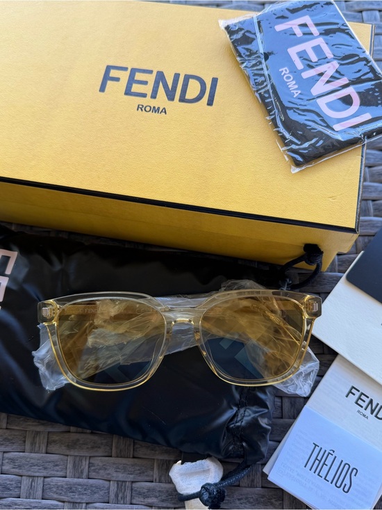Fendi Accessories - Fendi Translucent Yellow Frame Sunglasses with Amber Lenses